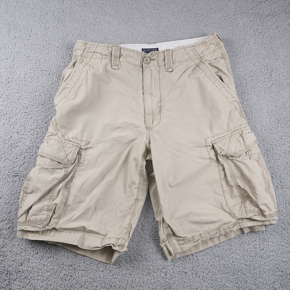 Polo Ralph Lauren Cargo Shorts Men 34 Military Y2K  Paratrooper Rip Stop Field